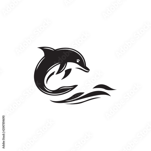 Jumping dolphinp logo design