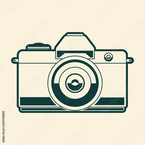 Canvastavla Minimalist Retro SLR Camera Icon Flat Design