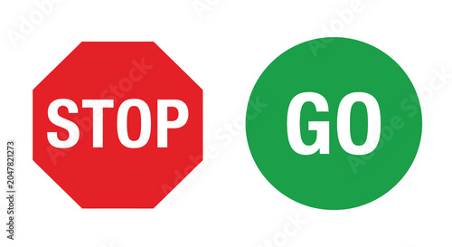 Obraz na płótnie stop and go signs flat design sign