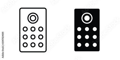 Foto Interphone icon logo illustration. Black and white pictogram