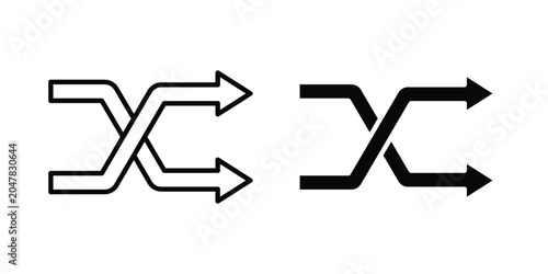 Bild auf Leinwand Shuffle icon logo illustration. Black and white pictogram