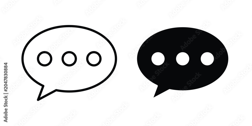 Obraz premium Speech bubble icon logo illustration. Black and white pictogram
