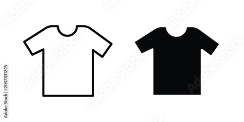 T shirt icon logo illustration. Black and white pictogram