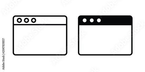 Obraz na plátně Web page icon logo illustration. Black and white pictogram