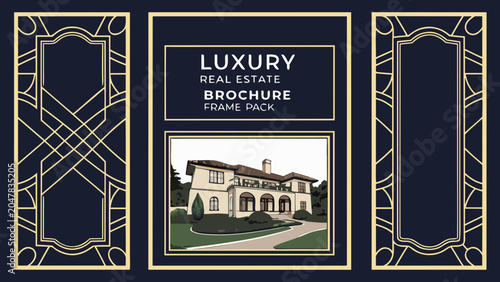 Luxury real estate brochure frame pack with brochure ornament property