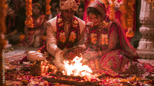 Indian Wedding Ceremony: Hindu Traditions, Rituals, and Cultural Customs in a Vibrant Setting