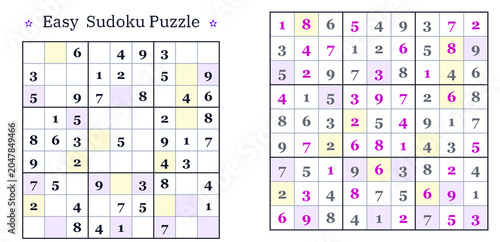 Εκτύπωση καμβά Even-Odd Sudoku Easy Logic Puzzle Grid Vector — Printable Worksheet with Answers