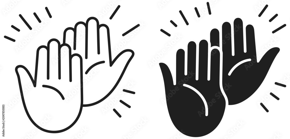 Fototapeta premium High Five Hand Gesture Vector Icon Representing Friendship Success Motivation Encouragement and Team Spirit for Collaboration Celebration and Positive Communication Vector Designs