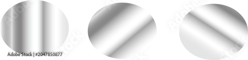 Foto Chrome spheres with gradient reflections three metallic orbs isolated on white