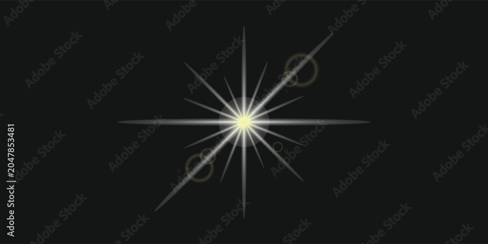 Obraz premium Abstract radiant starburst light symbol on dark background. Elegant geometric sparkle with glowing lines creates a futuristic celestial design. Minimal luminous icon ideal for branding.