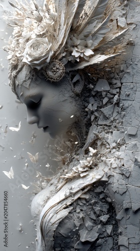 An Enigmatic Figure Dressed in Ethereal Attire, Completely Shrouded in Beautiful Mystical Hues and Light