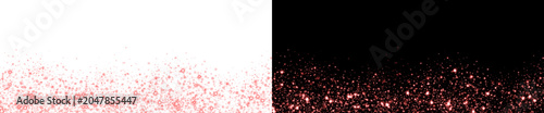 Red glitter particle border isolated for graphic design use, Sparkling magic dust element on transparent background, Glowing particle overlay resource for creative projects