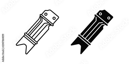 Vintage Corkscrew in outline and solid black silhouette on a clean white background symbolizing beverage service