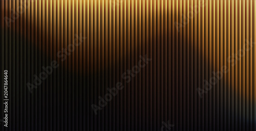 Abstract Golden Ribbed Glass Background with Fluted Texture and Warm Light Gradient