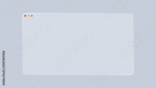 Photography Browser window interface with liquid glass morphism effect