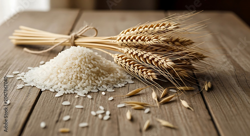 wooden spoon with wheat ears