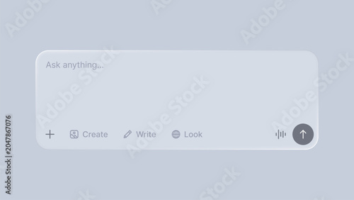 Fotografija Chat interface with text input field and voice assistant control