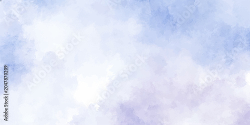 Bild auf Leinwand Soft, wispy clouds in gentle hues of blue and purple create a serene and dreamy sky, perfect for adding a touch of ethereal beauty to any design