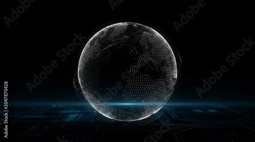 Abstract Black Sphere Made of White Dots on Black Background Looped 4K Animation – 3D Render Black Abstract Sphere Silhouette Soft Movement Scientific Technology Stock Video