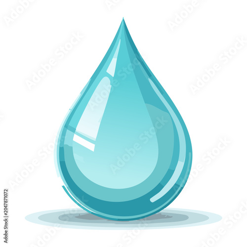 Obraz na plátně Pure clean clear blue water drop droplet icon for hydration stamina health fluid