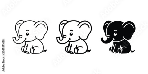 Photography Three Stylized Monkey Faces Vector Illustration Line Art
