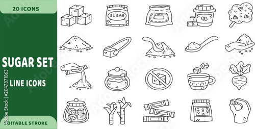 Slika na platnu Sugar vector icons