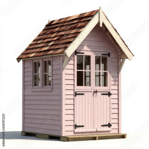 Charming Pink Wooden Garden Shed