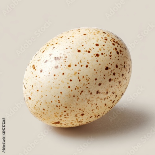Speckled Egg on Beige Background