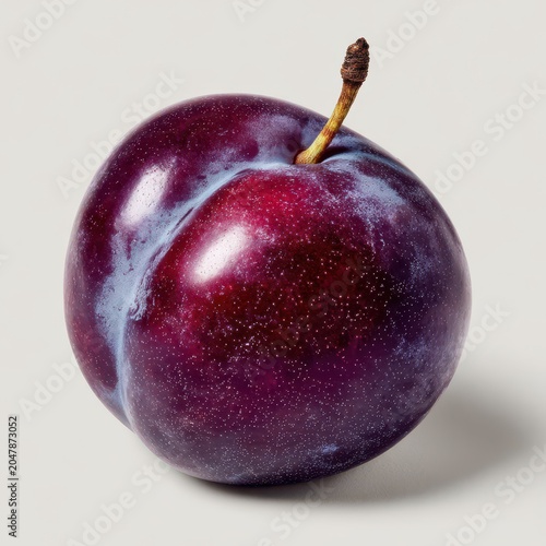 Close-Up of a Single Deep Purple Plum