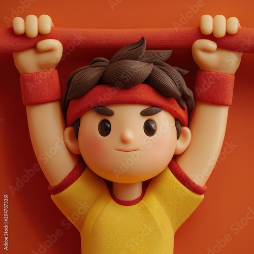 3D Cartoon Character in Athletic Pose