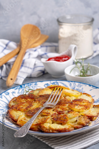 Crispy Herbed Potato Slices (Potato Frittata).