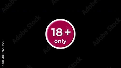 18+ Only Badge Loop Animation (transparent background)