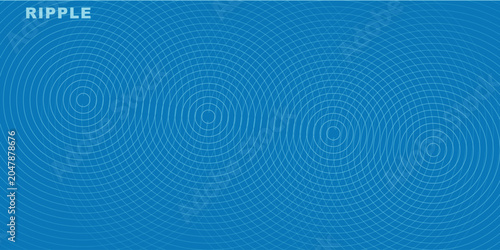 Abstract blue background with concentric ripple circles pattern
