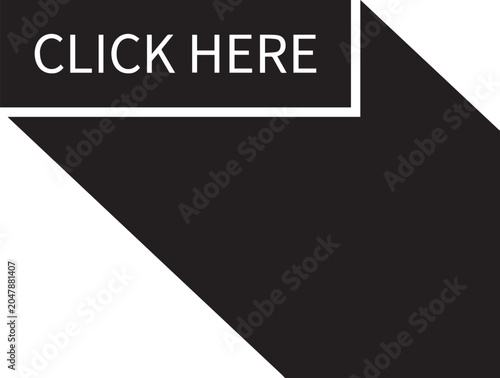 Modern click here button design with black and white color scheme