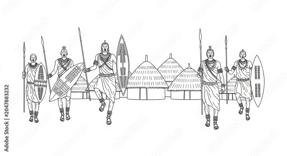 Obraz premium Warriors in ancient battle formation.