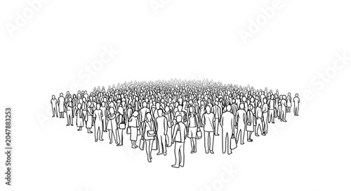 Large Group of People Standing Together.