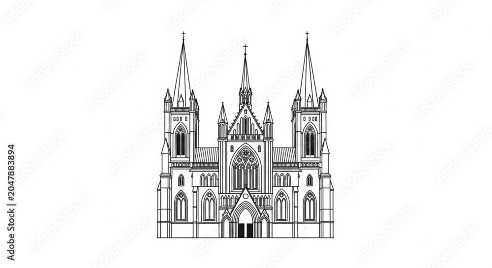 Fototapeta premium Gothic Cathedral Architecture Building Design.