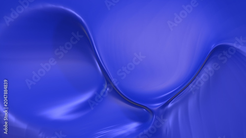 Abstract Blue Metallic Fluid Wave Surface 3D Render Background Illustration