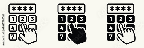 Fotografía Hand entering password on numeric keypad