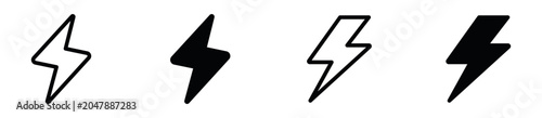 Fotografie Lightning Bolt Icon Set