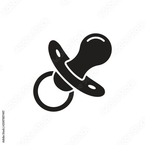 Photos Angled baby soother icon with pacifier childcare parenting silhouette