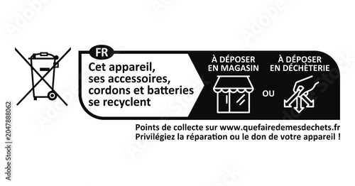 Bild auf Leinwand Label, a mandatory sorting symbol used in France sign vector