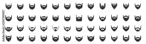 Foto collection of beard and mustache silhouette icons male facial hair styles on tra