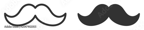 Photos moustache icon vector set of outline and filled shapes for male facial hair on t