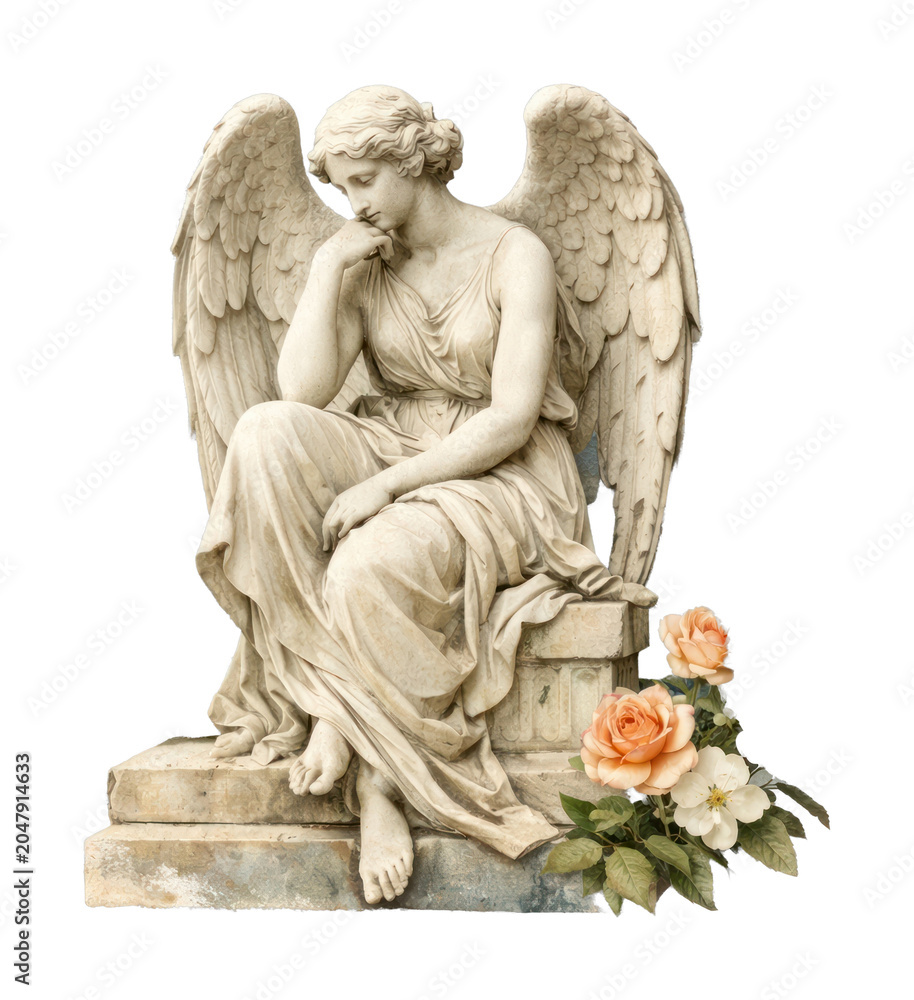 Obraz premium Elegant angel statue illustration