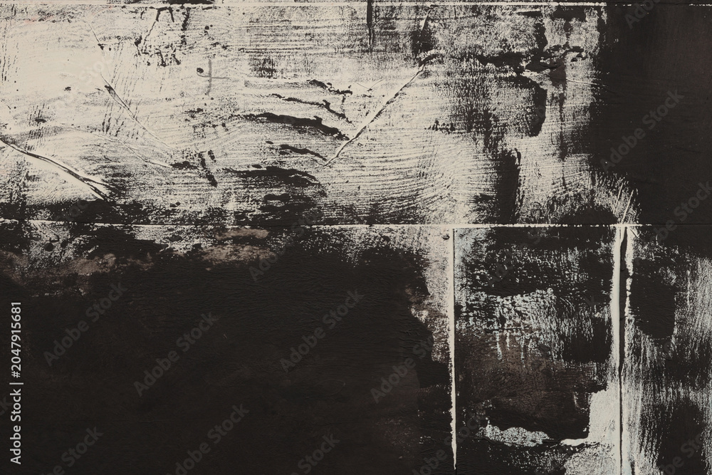Fototapeta premium Torn, ripped crumble paper pieces collage. Art painting Poster wall. Abstract grunge dirty black and white texture background.