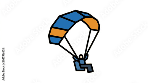 фотографія Paraglider flat vector illustration cute cartoon extreme sport icon gliding adve