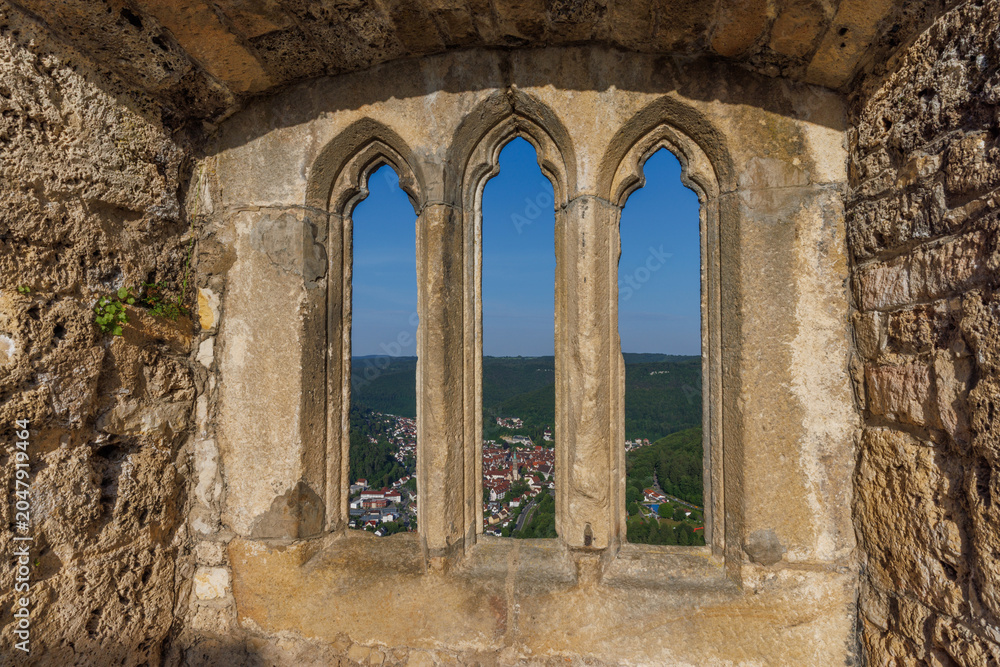 Fototapeta premium Gothic window overlooking Bad Urach