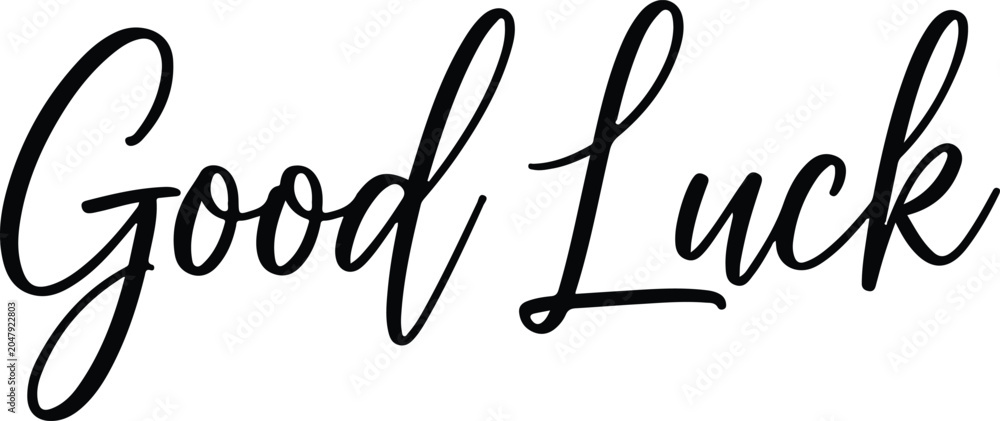 Obraz premium Good luck calligraphy text, hand written brush lettering