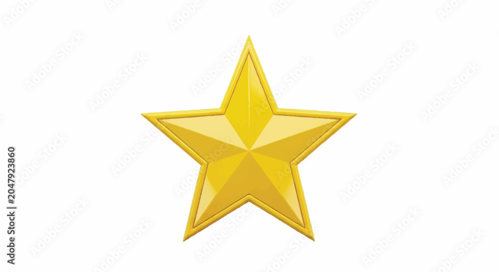 Obraz premium Golden Star Icon Isolated on White Background.